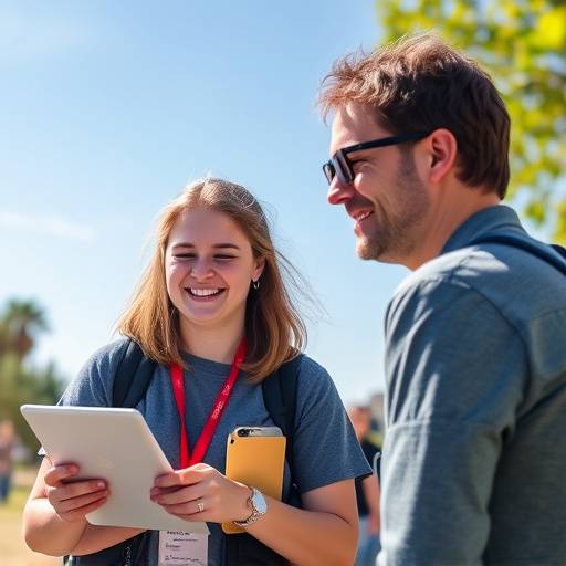 Michael Lee, a driving instructor, smiling beside a student.